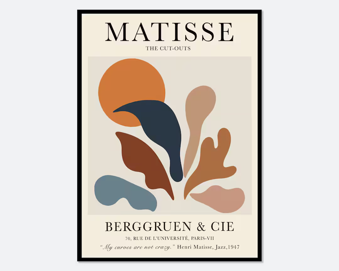 Henri Matisse Cut-Outs Vintage Exhibition Poster Art Print | Botanical Plants Leaves, Berggruen C... | Etsy (US)