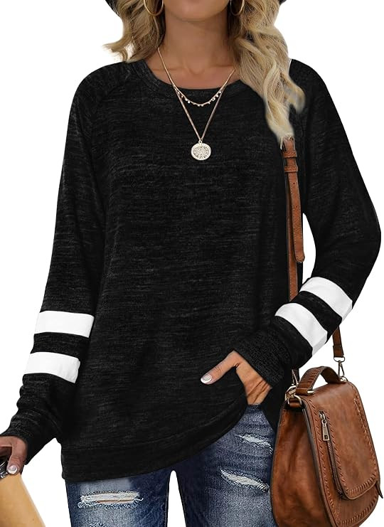 Desol Sweatshirts for Women Crewneck Fall Outfits Color Block Sweaters Long Sleeve Shirts Tunic T... | Amazon (US)