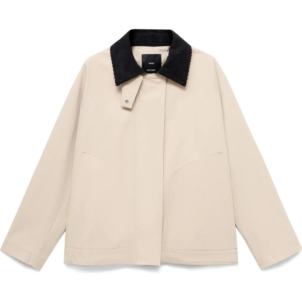 MANGO Corduroy Collar Jacket in Light/Pastel Grey at Nordstrom Rack, Size Medium | Nordstrom Rack