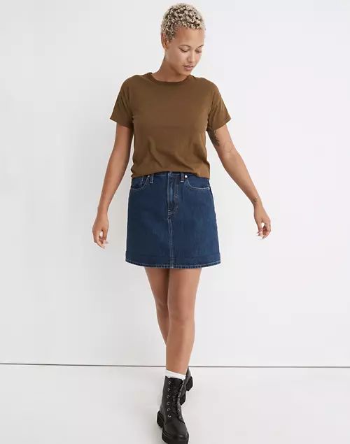 Curvy Denim High-Waist Straight Mini Skirt in Sunberry Wash | Madewell