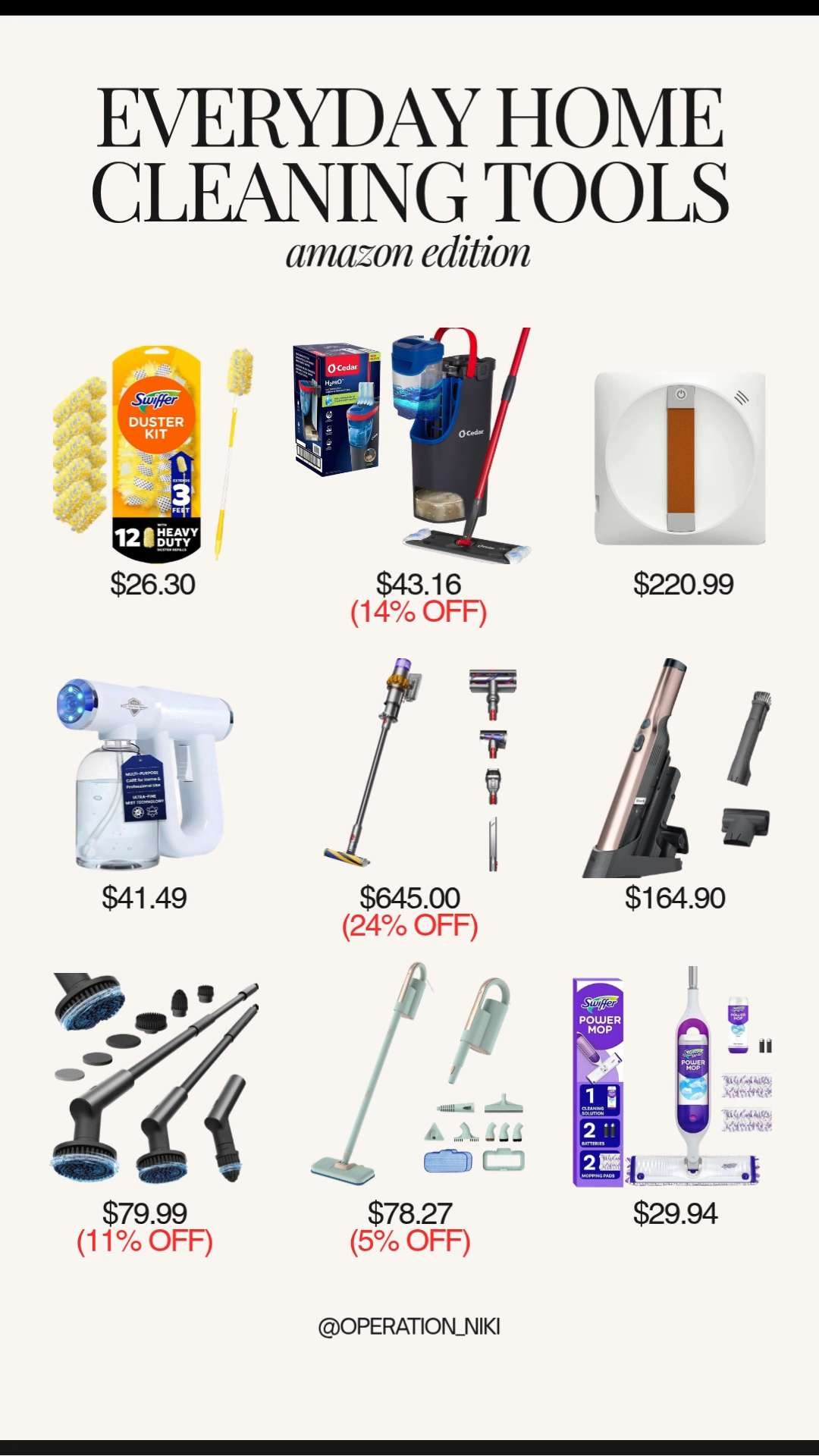 Keeping your home fresh doesn't have to be a chore when you have the right tools. 🏠✨ From quick daily touch-ups to those satisfying deep cleans, these everyday essentials make maintaining your space so much easier.

A tidy home is a happy home, and having your favorite supplies ready to go is the ultimate productivity hack. 🧼🧹

Follow for more @OPERATION_NIKI on IG, TikTok, & Facebook

#HomeCleaning #CleaningEssentials #CleanHome #DailyCleaning #CleaningMotivation #HomeOrganization #CleaningHacks #TidyHome #OperationNiki #AmazonHome 

 

#LTKHome #LTKTravel