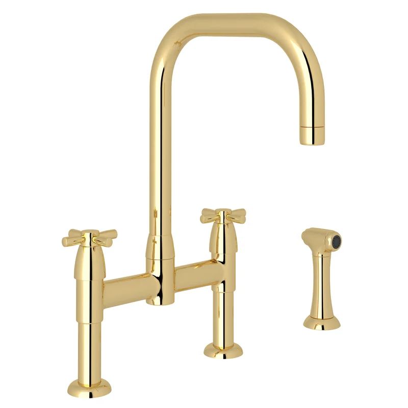 U.4278X-ULB-2 Holborn™ Bridge Faucet With Side Spray | Wayfair North America