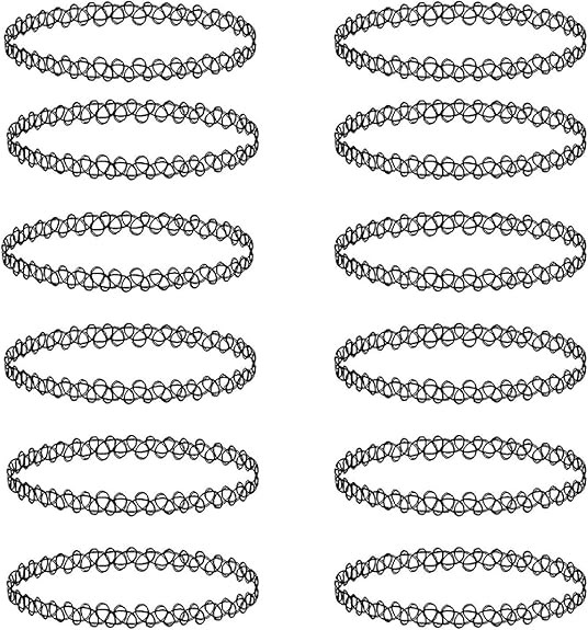 BodyJ4You 12PC Tattoo Choker Necklace - 90s Accessories 2000s Jewelry Y2K Fashion Vitange Trendy ... | Amazon (US)