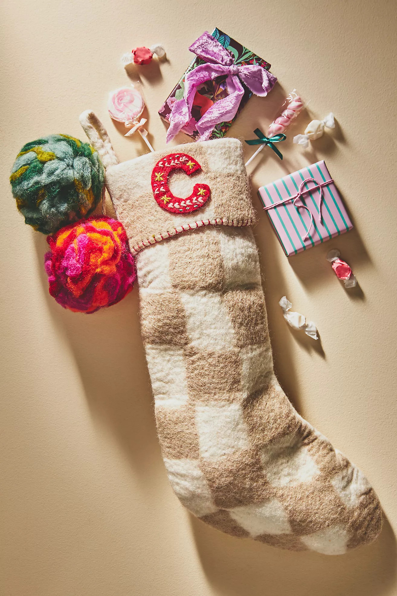 Monogram Felted Stocking | Anthropologie (US)