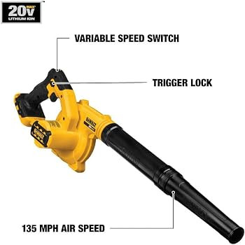 DEWALT 20V MAX Blower, 100 CFM Airflow, Variable Speed Switch, Includes Trigger Lock, Bare Tool O... | Amazon (US)