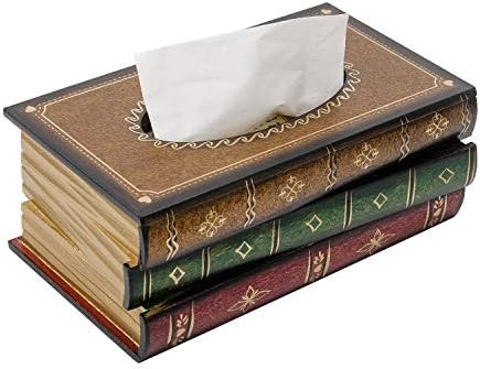 Crafted Classical Retro Wooden Antique Book Tissue Box Cover Rectangular Tissue Holder Dispenser ... | Amazon (US)