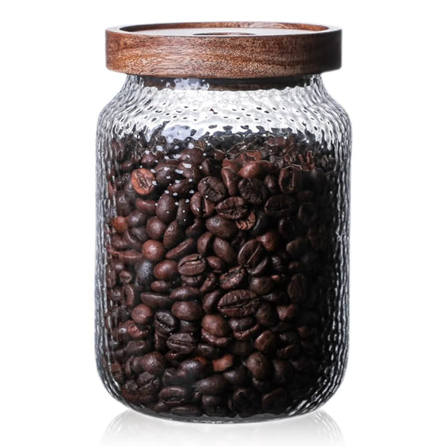 Glass Storage Jar, Food Storage Container with Airtight Bamboo Wooden Lid, Kitchen Canisters For ... | Amazon (US)