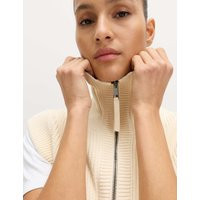 M&S Cotton Rich Ribbed Knitted Waistcoat Ivory | Marks & Spencer (UK)