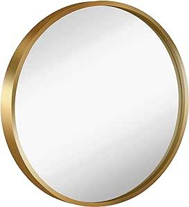 ARTISTIC PATH Round Framed Wall Hanging Mirror: Vanity Mirror Large Circle Metal Mirror for Decor... | Amazon (US)