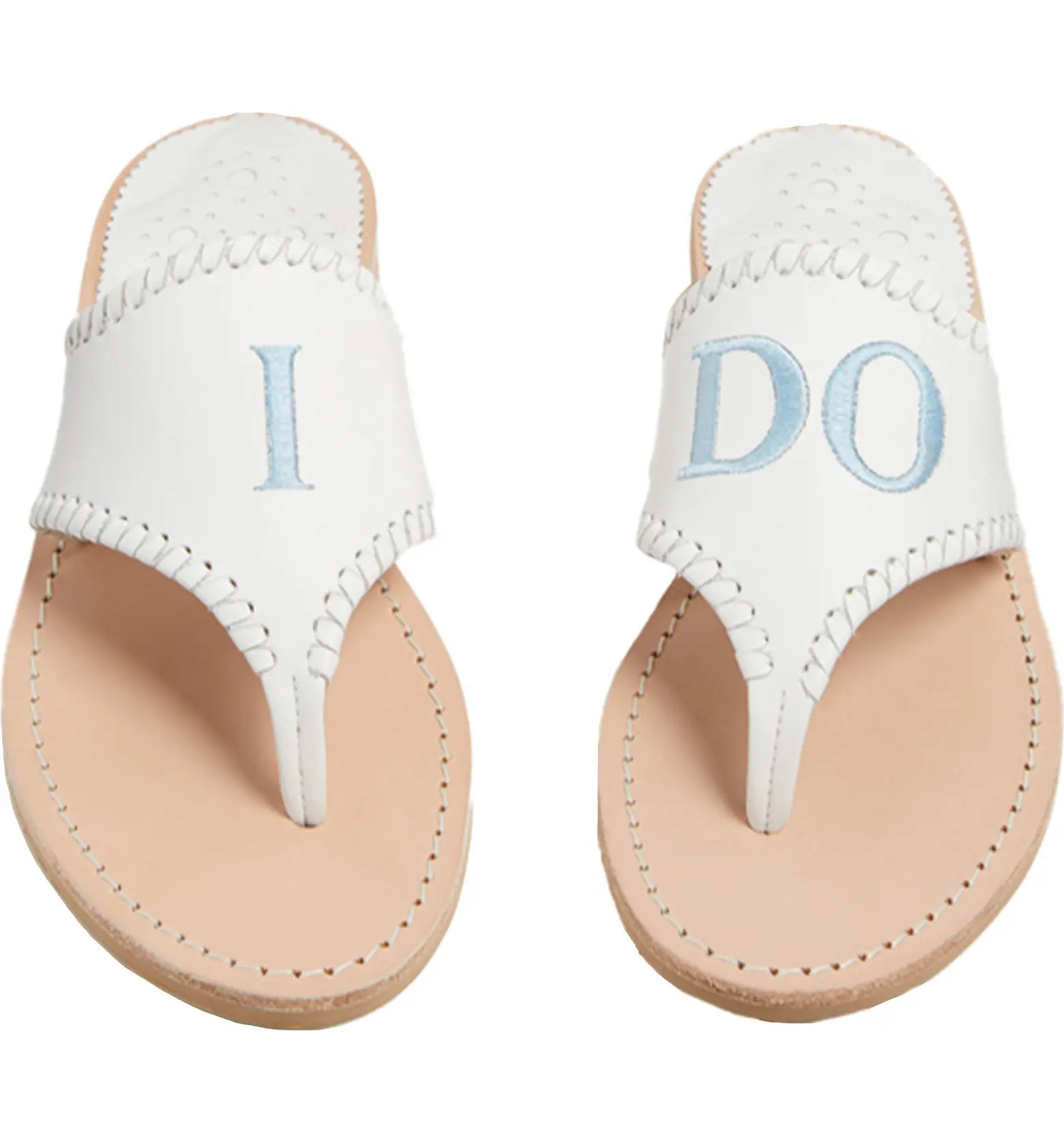 Jack Rogers Embroidered I Do Thong Sandal | Nordstrom | Nordstrom