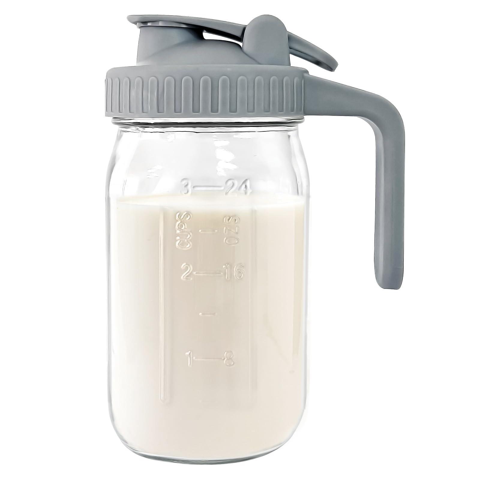 Breast Milk Pitcher Jug - 32 oz Glass Mason Jar Airtight Pitcher with Pour Spout Handle for Breas... | Amazon (US)