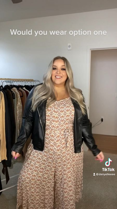 Plus Size Spring OOTD with two jacket options! CODE DANYELLE40 🌸

Option 1: I’m wearing a size 3, it’s very comfortable, especially in the upper arms where leather jackets tend to usually be too snug. 

Option 2: also a size 3, this jacket has a lot of stretch which makes it very comfortable. 

The romper is a size 2, and comes in floral or solid black. It’s flowy and a great layering staple to throw on in spring! 

(Plus size, curvy fashion, wedding outfit, Easter dress, spring dress, spring romper, romper, wedding guest, denim jacket, vacation outfit, swim, plus size Ootd, casual Ootd, sandals, plus size, plus size outfit, plus size fashion, curvy style, curvy fashion, size 20, size 18, size 16, size 3x size 2x size 4x, casual, Ootd, outfit of the day, date night, date night outfit)


#LTKFind #LTKwedding #LTKcurves