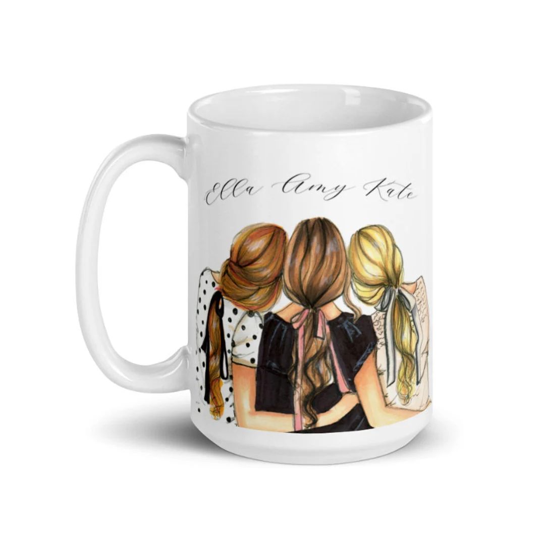 Best Friends Mug (Personalized Best Friend Mug | Unique Gifts For Her |  Three Muskateers Mug )By... | Etsy (US)
