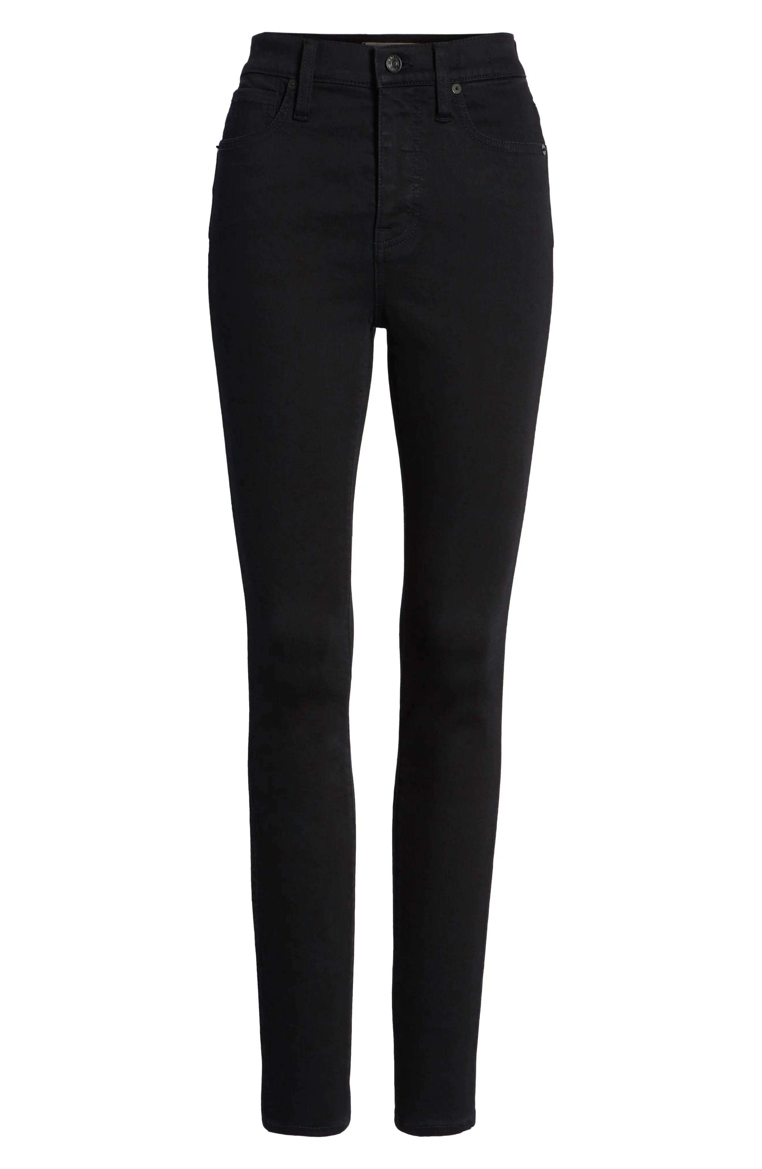 Madewell 10-Inch High Waist Skinny Jeans (Black Frost) | Nordstrom