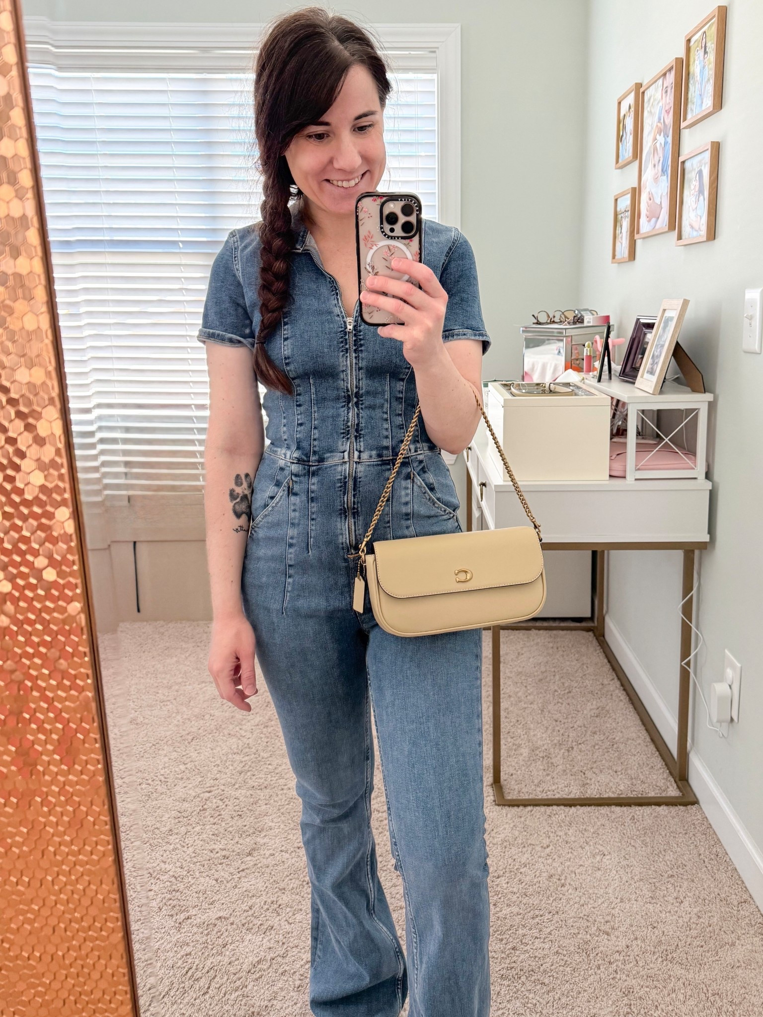 In love with this new coach bag for spring! It’s the Coach Brook Flap Chain Bag in moonlight 🌙 such a pretty color for spring! It comes with a leather shoulder strap as well as a chain strap 
My Free People denim jumpsuit is on sale at a few places too! Linking that on here as well. I’m wearing a size small, it’s true to size or you could even size up one! 



#LTKItBag #LTKSaleAlert #LTKStyleTip