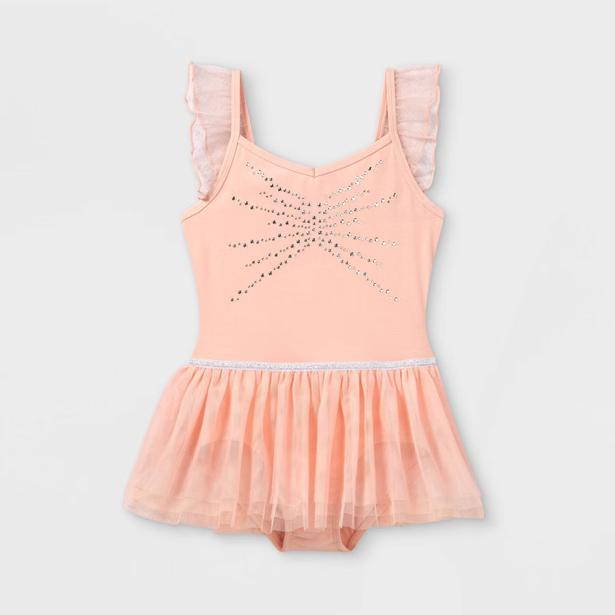 Girls' Dancewear Cami Flutter Sleeve Leotard with Skirt - Cat & Jack™ Pink XS: Lace, Tiered Ski... | Target