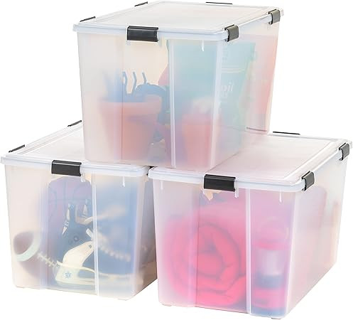 IRIS USA WEATHERPRO 156 Quart Stackable Storage Box with Airtight Gasket Seal Lid, Heavy Duty Con... | Amazon (US)