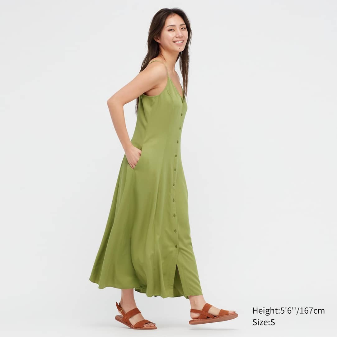 Ausgestelltes Trägerkleid mit Knopfleiste | UNIQLO | UNIQLO (DE)