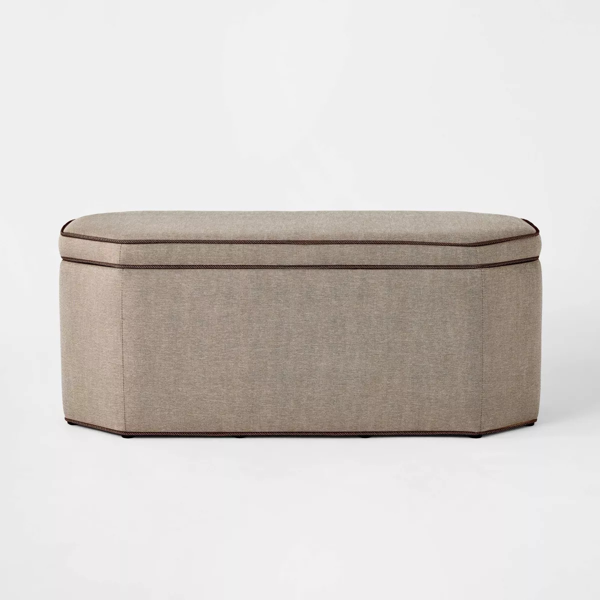 Storage Bench with Twisted Piping Detail Brown Linen - Threshold™ designed with Studio McGee | Target
