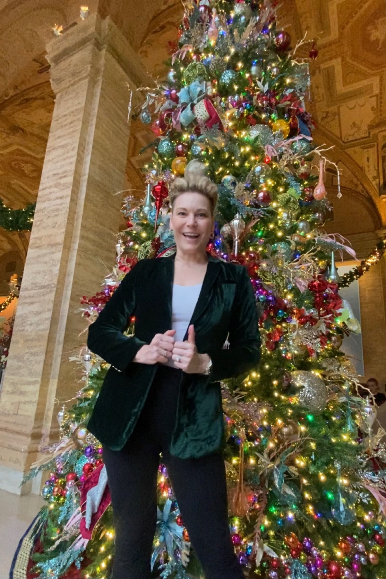 Green velvet goes with everything. Perfect Christmas style this year. #polishedprofessionals #midsize #christmasstyle #christmasoutfit #holidaystyle #holidayoutfit 

#LTKSeasonal #LTKmidsize