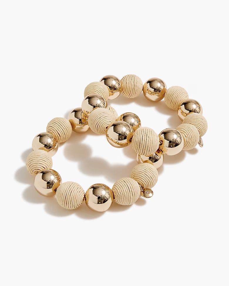 Gold bead and straw bracelet | J.Crew Factory