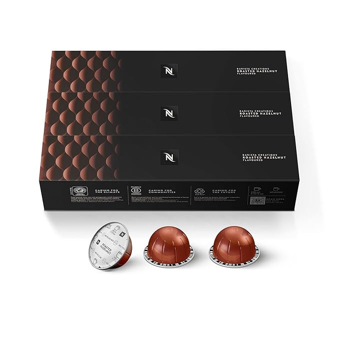 Nespresso Capsules Vertuo, Roasted Hazelnut, Medium Roast Coffee, 30 Count Coffee Pods, Brews 7.8... | Amazon (US)