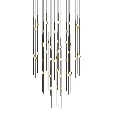 Constellation - Aries 25" Round LED Pendant - Satin Nickel Fixture - Clear Faceted Acrylic Shade - 3000K - 120" Cable | Perigold