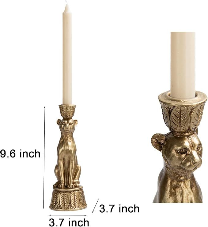 Candle Stick Holder Table Decor - Leopard Resin Candlestick Holder Coffee Table Decor Gold Candle... | Amazon (US)