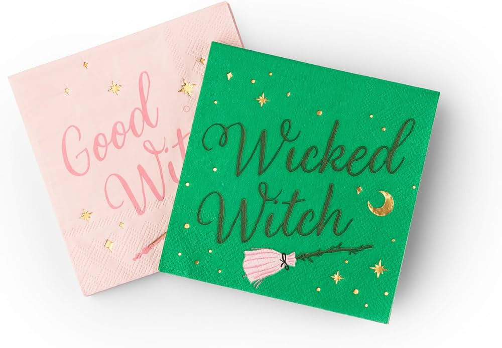 Bonjour Fête Good & Wicked Witch Small Paper Napkins | 3-Ply Halloween Cocktail Napkins | Premiu... | Amazon (US)