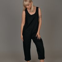 Sleeveless Jumpsuit. Linen Romper/Overall. Handmade By Elen'do | Etsy (US)