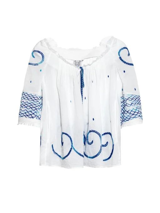 Evita embroidered cotton top | Matches (UK)