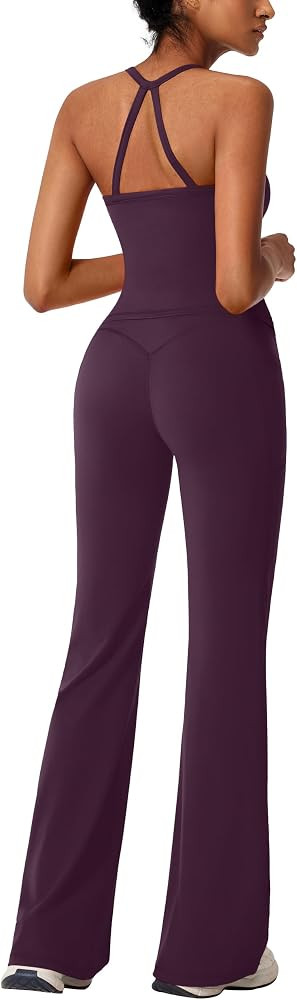 RXRXCOCO Cross Back Workout Sets for Women 2 Piece Padded Tank Tops Flare Leggings Gym Outfits wi... | Amazon (US)