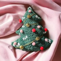 Handmade Christmas Tree Punch Needle Pillow With Bells, Home Decor | Etsy (US)
