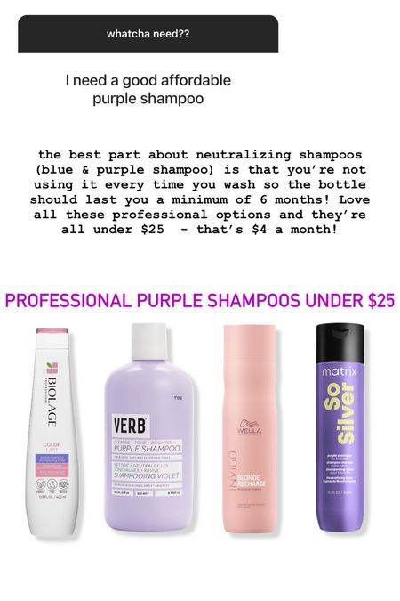 Purple shampoos under $25

#LTKbeauty