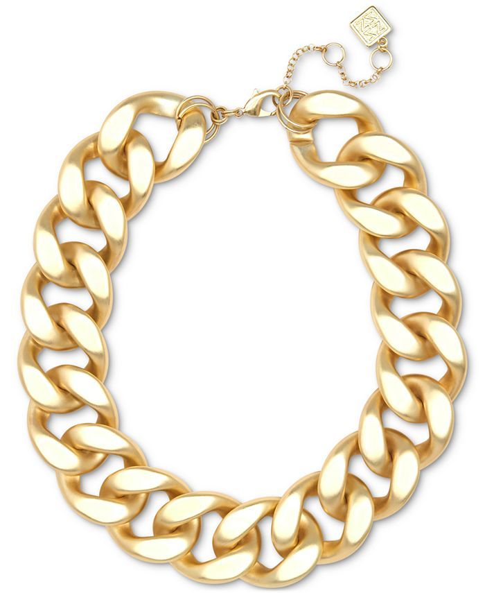 Zenzii Gold-Tone Resin Link Statement Necklace, 17-1/2 | Macys (US)