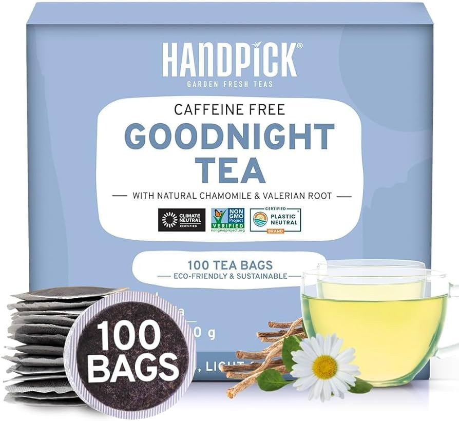 HANDPICK, Good Night Tea Bags (100 Count) Night Time Herbal Tea | Caffeine Free, Gluten Free | Fl... | Amazon (US)