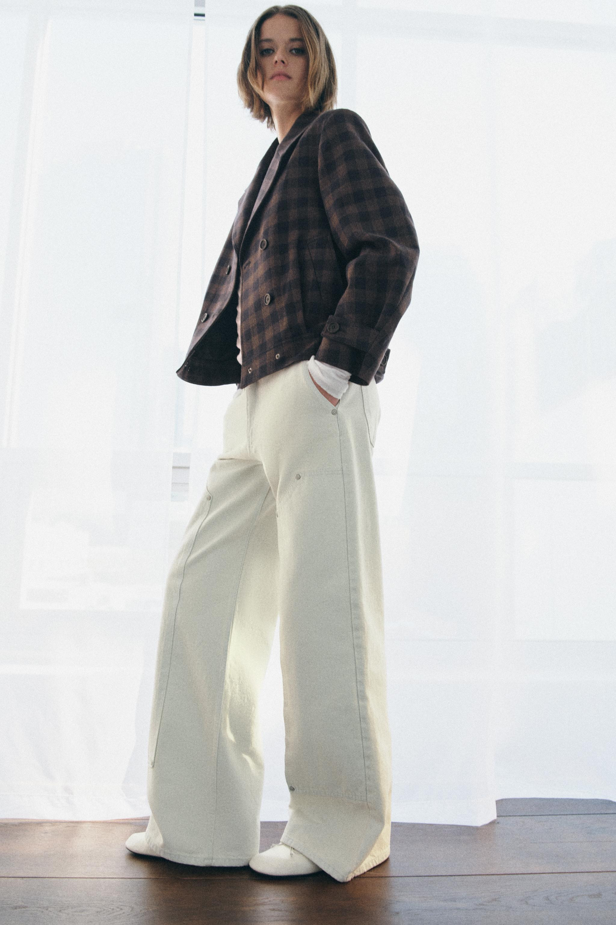 PLAID DOUBLE-BREASTED JACKET ZW COLLECTION | Zara US