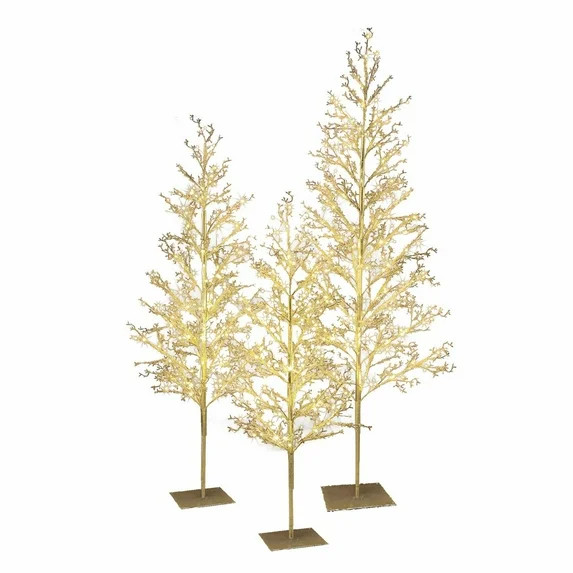 My Texas House 3 Pack Warm White Twinkling LED Icy Cube Beaded Tree, 4ft/5ft/6ft assorted | Walmart (US)