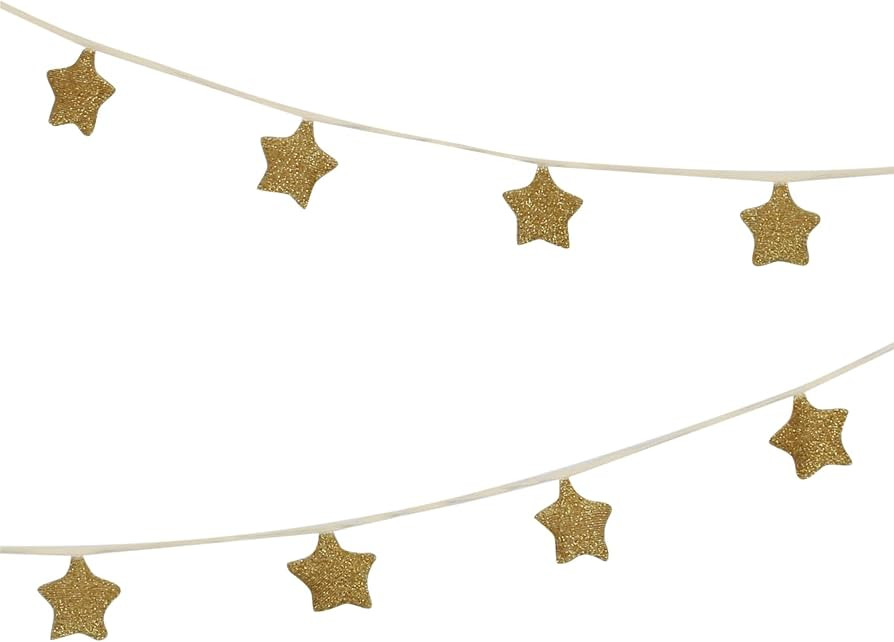 Meri Meri Gold Knitted Star Garland (Pack of 1) | Amazon (US)