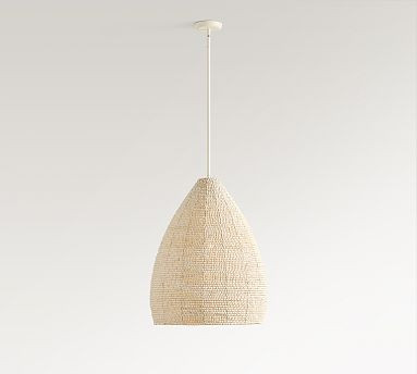 Montauk Wood Bead Teardrop Pendant (22") | Pottery Barn (US)