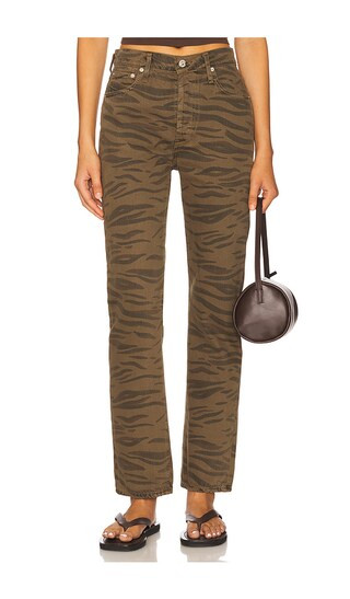 Blaine Vintage Straight Jeans in Olivine Zebra | Revolve Clothing (Global)