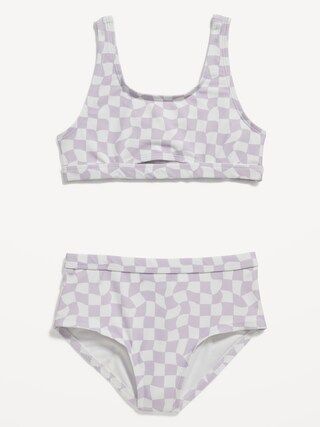 Patterned Scoop-Neck Bikini Swim Set for Girls | Old Navy (US)