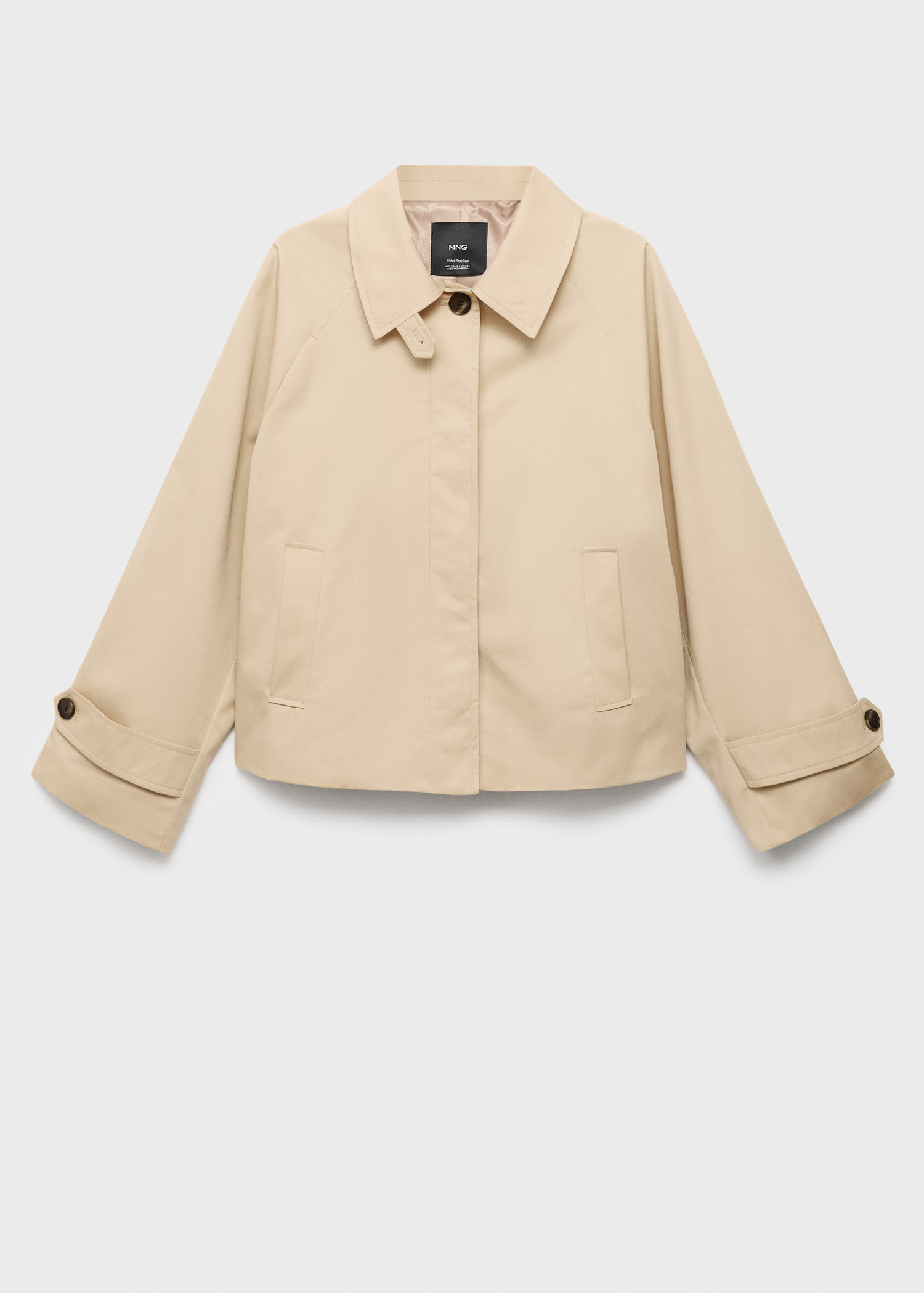 Trench court oversize avec passants de ceinture | Mango EU
