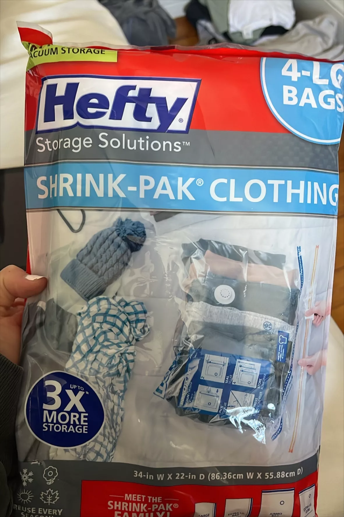 Hefty Shrink-Pak 6 Large Vacuum Storage Bags
