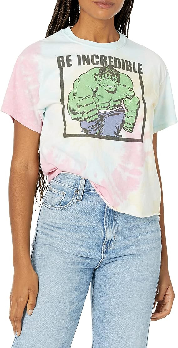 Marvel Universe Be Incredible Women's Fast Fashion Short Sleeve Tee Shirt | Amazon (US)