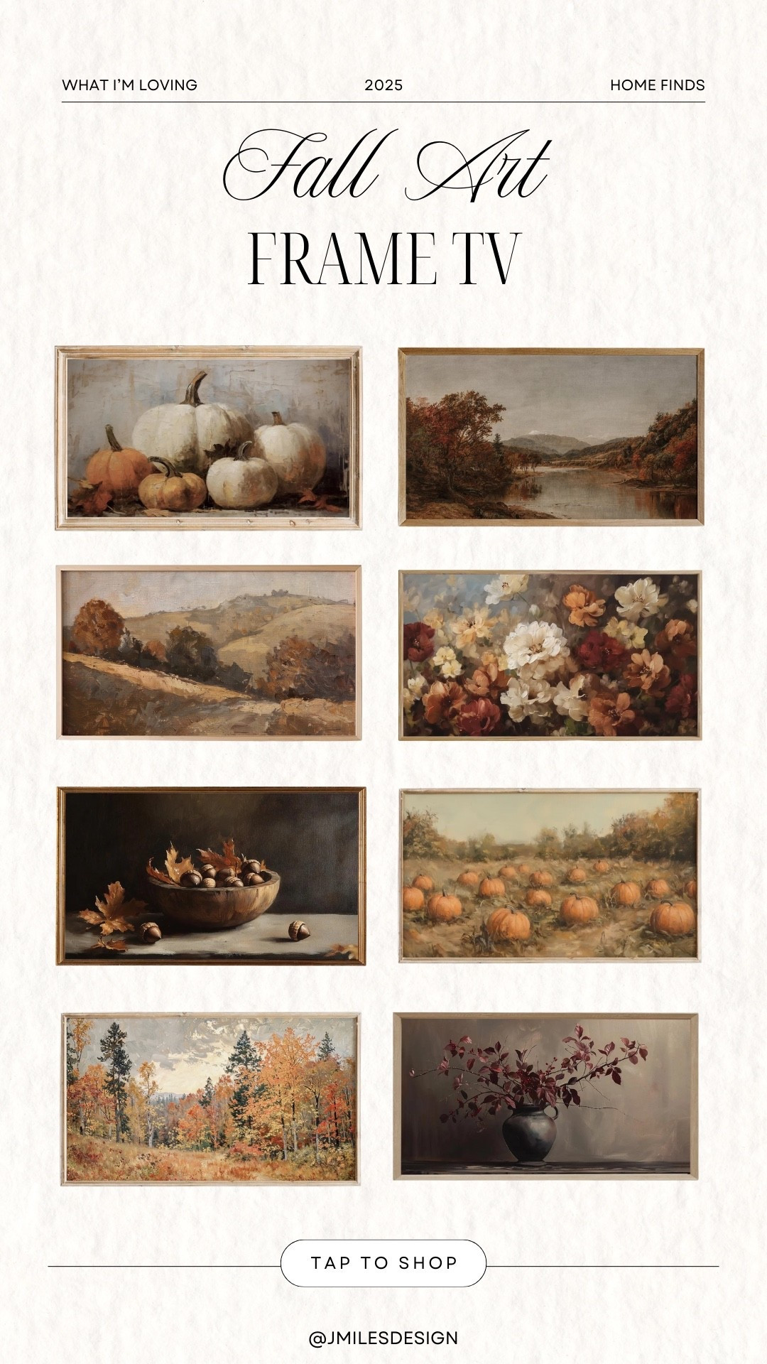 🍂 Fall vibes for your Frame TV 🍂
One of my favorite seasonal swaps — cozy fall art prints! From moody landscapes to pumpkins + florals, these pieces transform your TV into a statement for the season. Affordable + instant way to bring autumn charm into your home 🤍

#FrameTVArt #FallDecor #LTKHome #LTKFinds #AmazonHome #HomeStyle #NeutralHome #FallFavorites #SeasonalDecor

#LTKSeasonal #LTKFindsUnder50 #LTKHome
