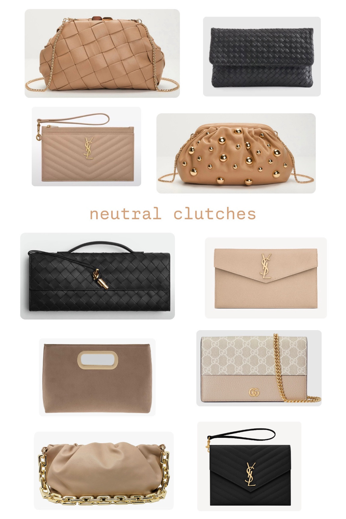 YSL leather hangbag. Gucci chain crossbody clutch. Bottega Veneta handbag. Evening handbag. Faux leather clutch.

#LTKItBag #LTKGiftGuide #LTKHoliday