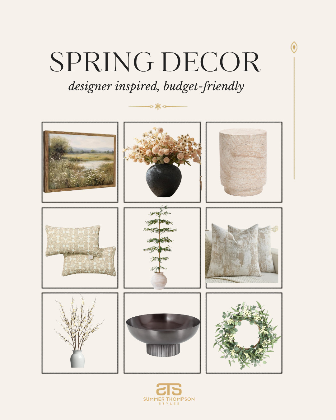 You guys know I love a good designer look for less moment and this spring decor collage is giving exactly that 🌸✨

Everything is from Amazon, but it has that elevated, intentional feel you'd expect from a much bigger budget. light, fresh, and so ready for the season.

#amazonhome #springdecor #designerinspired #springrefresh #homedecor #affordablestyle #neutralhome 

 #LTKHome