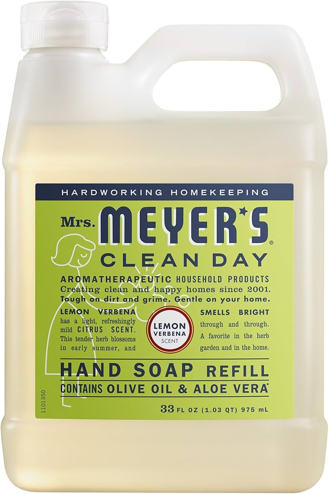 MRS. MEYER'S CLEAN DAY Hand Soap Refill, Lemon Verbena Scent, 33 Fl Oz Bottle | Amazon (US)