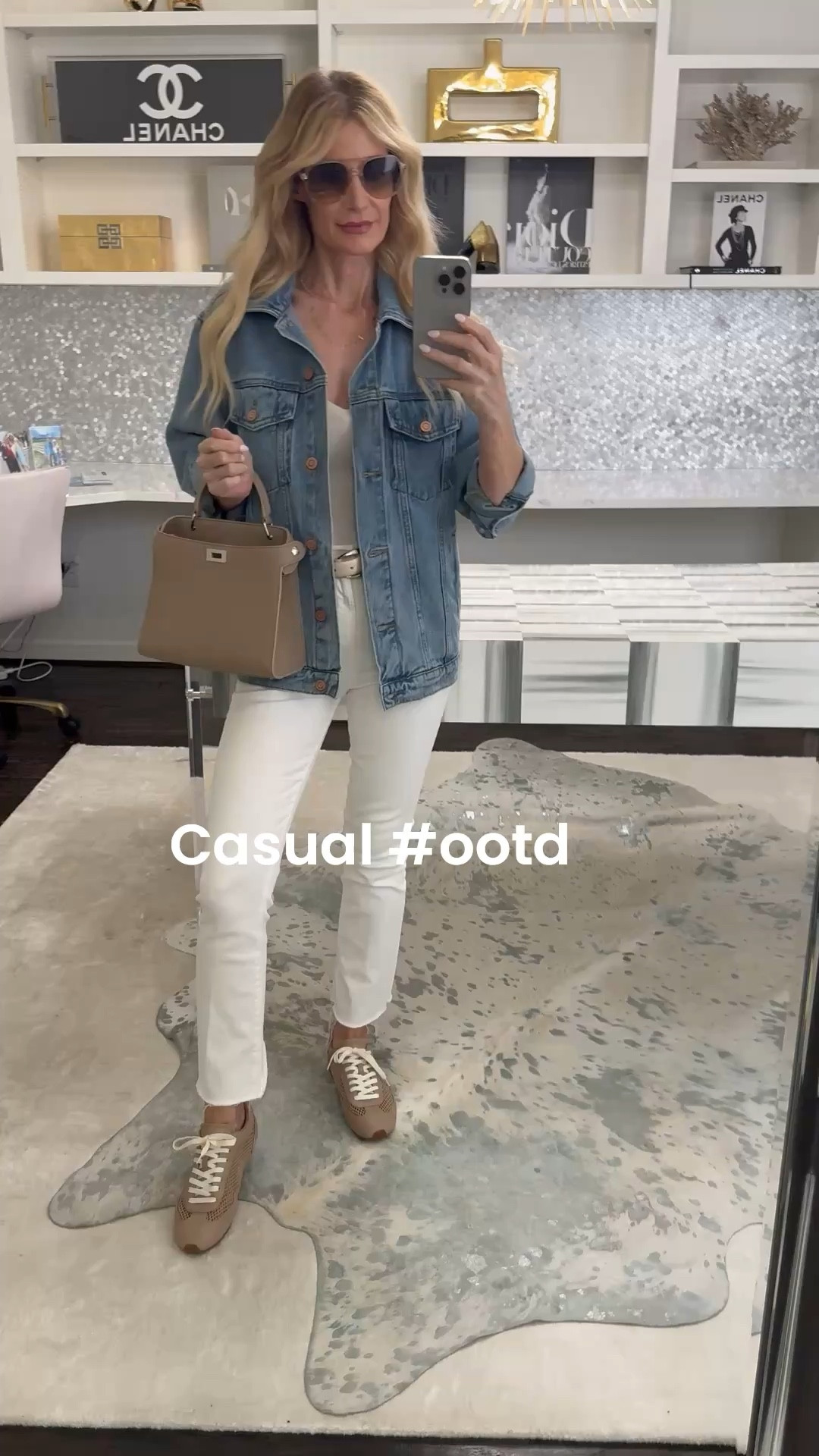 Casual chic spring outfit with this oversized Quince denim jacket, flattering ankle-length Mother jeans, and my go-to L’Agence sneakers. This is one of those effortless outfits that works for errands, travel days, or weekends — I’m wearing XS in the jacket and size 24 in the jeans and they fit TTS.

#LTKootd #LTKSeasonal #LTKOver40